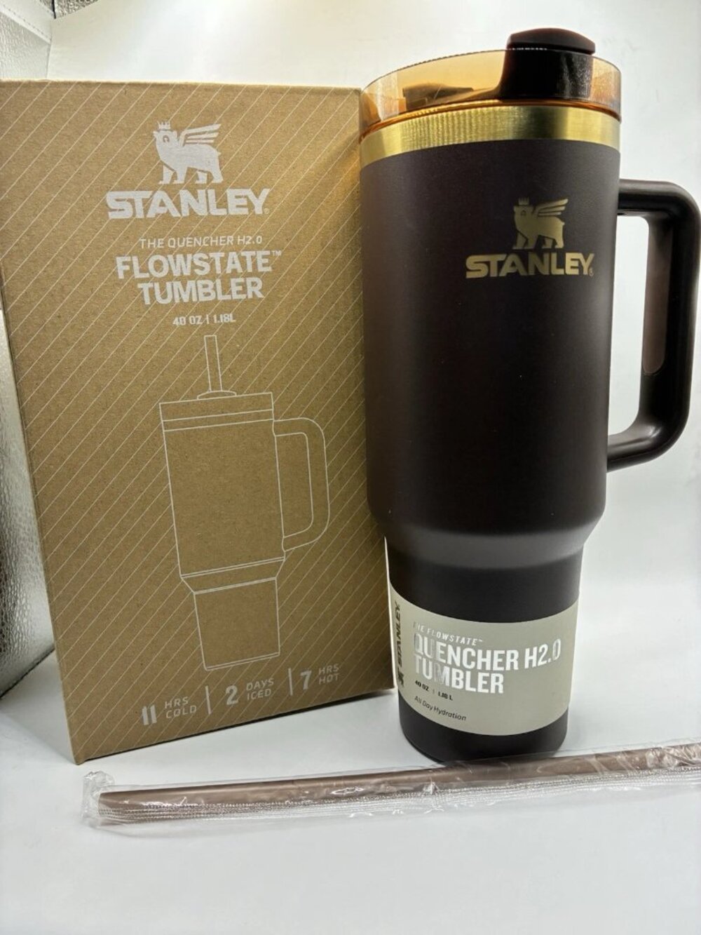 Stanley Chocolate Gold Quencher 40oz Tumbler Flowstate H2.0 Factory Sealed